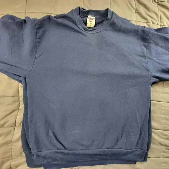 Vintage Jerzees And Bike Mens XL Dark Blue Pullover Long Sleeve Made In The USA